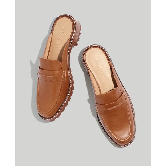 Madewell Corinne Lugsole Loafer Mule 8 Dried Maple Brown Chunky 90's Preppy - Picture 1 of 14
